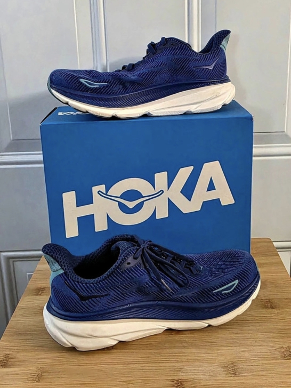 HOKA Clifton 9 Athletic Shoes Blue US 9.5 B